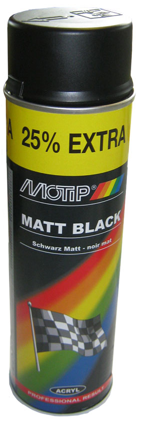 Bombe de peinture Motip Noir Mat 500ml 